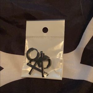 black cross earrings